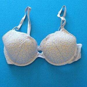 Victoria's Secret Cream and Yellow Lace Bra